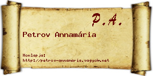 Petrov Annamária névjegykártya
